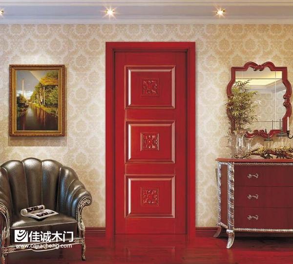 重慶佳誠木門：紅色中式木門場景展示